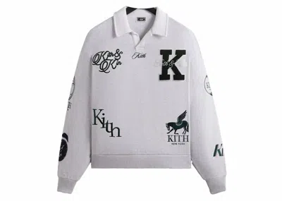 Pre-owned Kith Men's  Nelson Collared Pullover In Light Heather Grey