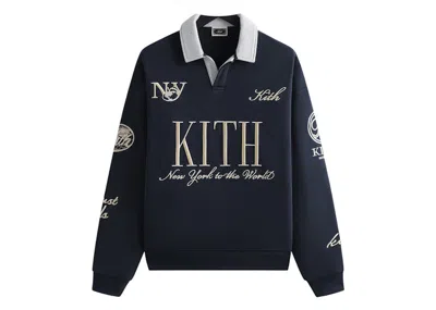 Pre-owned Kith Men's  Nelson Collared Pullover In Nocturnal