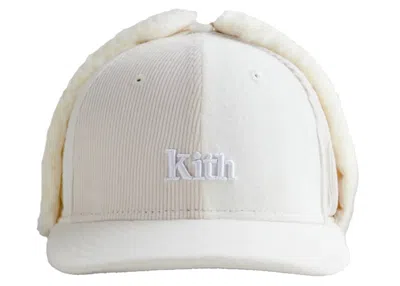 Pre-owned Kith Men's  New Era Serif Ear Flap Fitted Cap In Sandrift