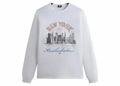 Pre-owned Kith Men's  New York Knicks Skyline Long Sleeve Vintage Tee Shirt In White