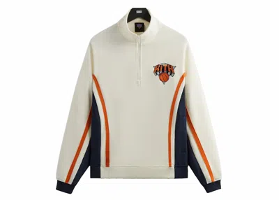 Pre-owned Kith Men's  New York Knicks Warm Up Quarter Zip In Silk In Silver