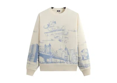Pre-owned Kith Men's  New York Toile Nelson Crewneck Sweatshirt In Sandrift