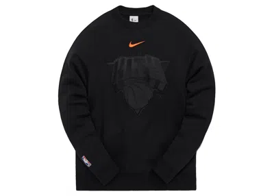 Pre-owned Kith Men's  Nike For New York Knicks Fleece Crewneck Sweatshirt (fw21) In Black
