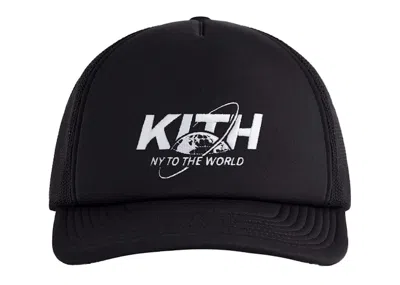Pre-owned Kith Men's  Ny To The World Nolan Trucker Hat In Black