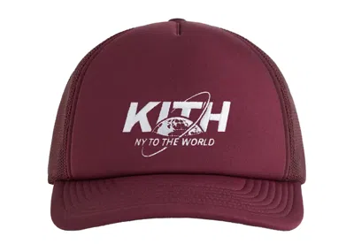 Pre-owned Kith Men's  Ny To The World Nolan Trucker Hat In Magma