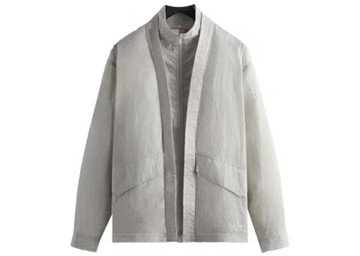 Pre-owned Kith Men's  Nylon Fulton Kimono Track Jacket In Concrete In Gray
