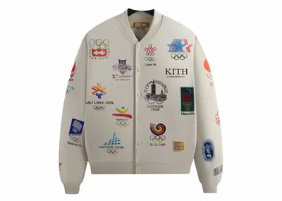 Pre-owned Kith Men's  Olympics Heritage Marvin Bomber Jacket In Sandy Heather