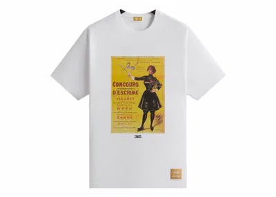 Pre-owned Kith Men's  Olympics Heritage Paris 1900 Vintage Tee Shirt In White