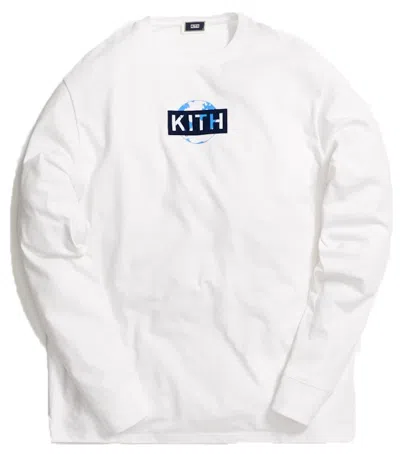 Pre-owned Kith Men's  One World Long Sleeve Tee Shirt In White