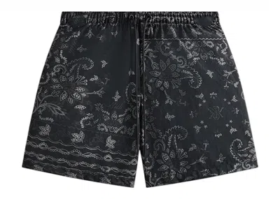 Pre-owned Kith Men's  Panelled Bandana Ashton Swim Short In Black