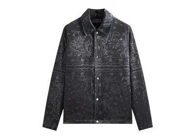 Pre-owned Kith Men's  Panelled Bandana Long Sleeve Coaches Jacket In Black