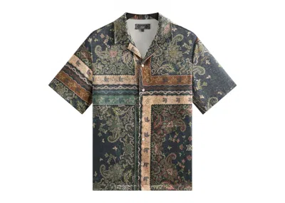 Pre-owned Kith Men's  Panelled Bandana Thompson Camp Collar Shirt In Stadium In Gray