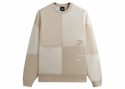 Pre-owned Kith Men's  Panelled Nelson Crewneck Sweatshirt In Sandrift