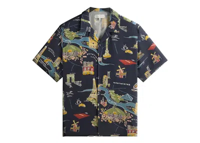 Pre-owned Kith Men's  Paris Thompson Camp Collar Shirt In Nocturnal