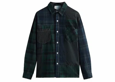 Pre-owned Kith Men's  Patchwork Berkeley Buttondown Shirt In Conifer In Green