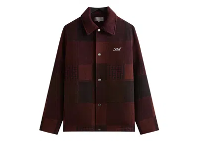 Pre-owned Kith Men's  Patchwork Wool Coaches Jacket In Aerate In Blue