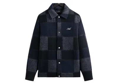 Pre-owned Kith Men's  Patchwork Wool Coaches Jacket In Nocturnal