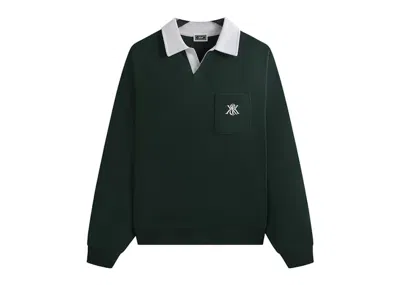 Pre-owned Kith Men's  Pegasus Crest Nelson Collared Pullover In Stadium In Gray