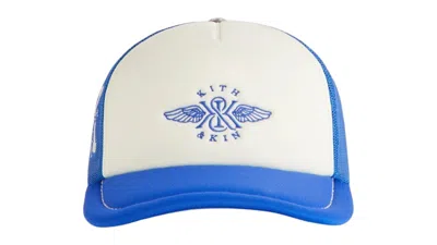 Pre-owned Kith Men's  Pick Stitch Poly Nolan Trucker Hat In Cyclone In Gray