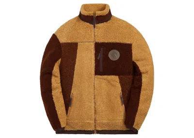 Pre-owned Kith Men's  Pinehurst Bonded Sherpa Full Zip In Chestnut