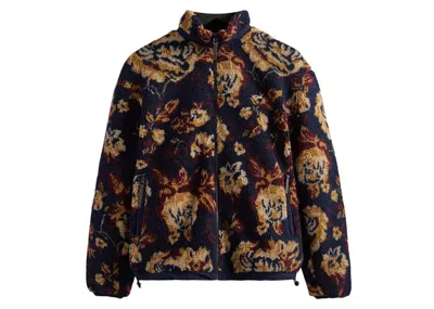 Pre-owned Kith Men's  Pinehurst Floral Sherpa Full Zip In Nocturnal