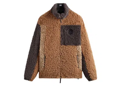 Pre-owned Kith Men's  Pinehurst Shaggy Sherpa Full Zip In Strand In Brown