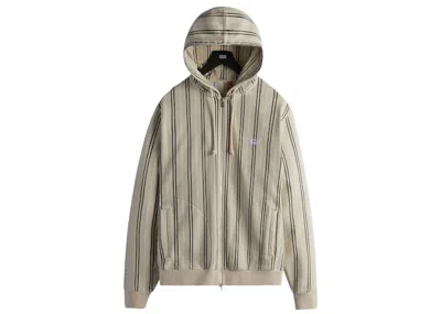 Pre-owned Kith Men's  Pinstripe Williams V Full Zip Hoodie In Waffle