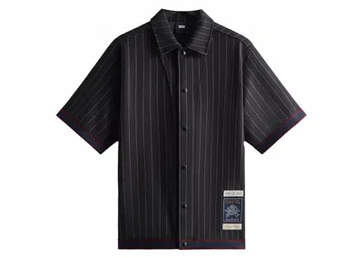 Pre-owned Kith Men's  Pinstripe Woodpoint Shooting Shirt In Black