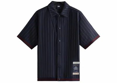 Pre-owned Kith Men's  Pinstripe Woodpoint Shooting Shirt In Nocturnal In Black