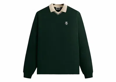 Pre-owned Kith Men's  Pique Long Sleeve Tap In Polo Shirt In Stadium