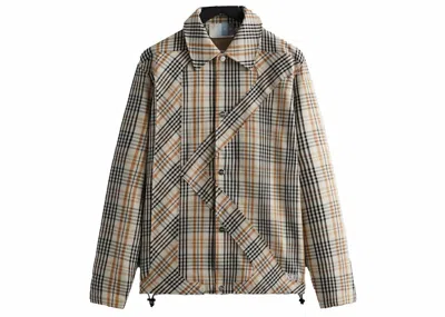 Pre-owned Kith Men's  Plaid Initial K Jacket In Muslin In Brown