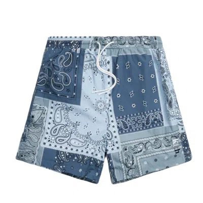 Pre-owned Kith Men's  Printed Active Swim Shorts In Indigo Blue
