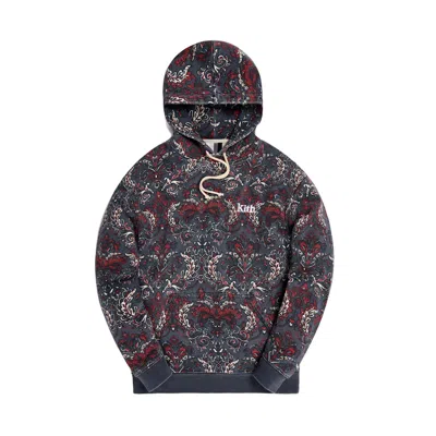 Pre-owned Kith Men's  Printed Fleece Williams Iii Hoodie In Navy Blue/floral