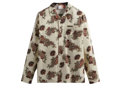 Pre-owned Kith Men's  Printed Long Sleeve Thompson Camp Collar Shirt In Silk Paisley