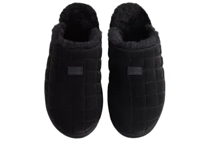 Pre-owned Kith Men's  Puffed Classic Logo Slipper Mas Sneakers In Black
