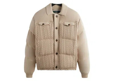 Pre-owned Kith Men's  Puffed Stiles Knit Trucker Jacket In Canvas
