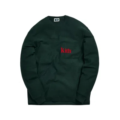 Pre-owned Kith Men's  Quinn Long Sleeve Tee Shirt In Scarab