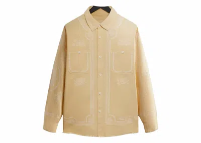 Pre-owned Kith Men's  Raw Hem Denim Apollo Shirt In Blonde