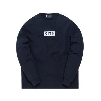 Pre-owned Kith Men's  Reflective Long Sleeve Tee Shirt In Night Sky Blue