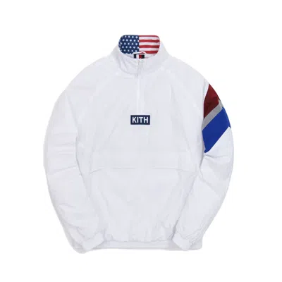 Pre-owned Kith Men's  Retro Quarter Zip Track Jacket In White