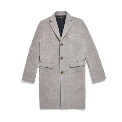 Pre-owned Kith Men's  Royce Wool Overcoat In Light Grey In Gray