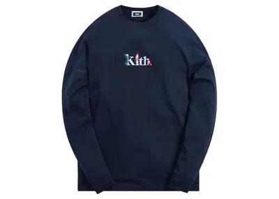 Pre-owned Kith Men's  Serif Elf Long Sleeve Tee Shirt In Nocturnal