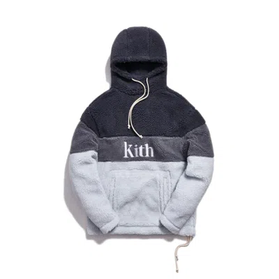 Pre-owned Kith Men's  Sherpa Double Pocket Hoodie In Pearl Blue