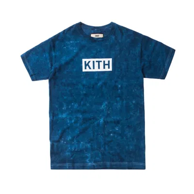 Pre-owned Kith Men's  Solid Dye Tee Shirt In Navy Blue