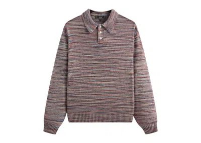 Pre-owned Kith Men's  Space Dye Harmon Rugby Pullover In Dewberry