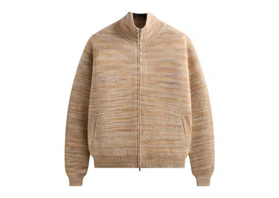 Pre-owned Kith Men's  Space Dye Wyona Full Zip Sweater In Maitake