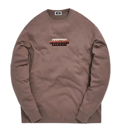 Pre-owned Kith Men's  Strike Through Panel Long Sleeve Tee Shirt In Cinder