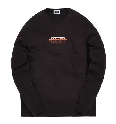 Pre-owned Kith Men's  Strike Through Panel Long Sleeve Tee Shirt In Espresso In Brown