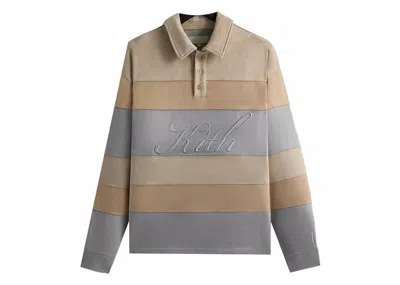 Pre-owned Kith Men's  Stripe Microsuede Tanner Pullover In Sandrift