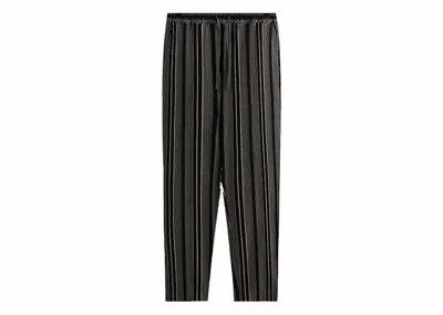 Pre-owned Kith Men's  Striped Flannel Barrow Pant In Black